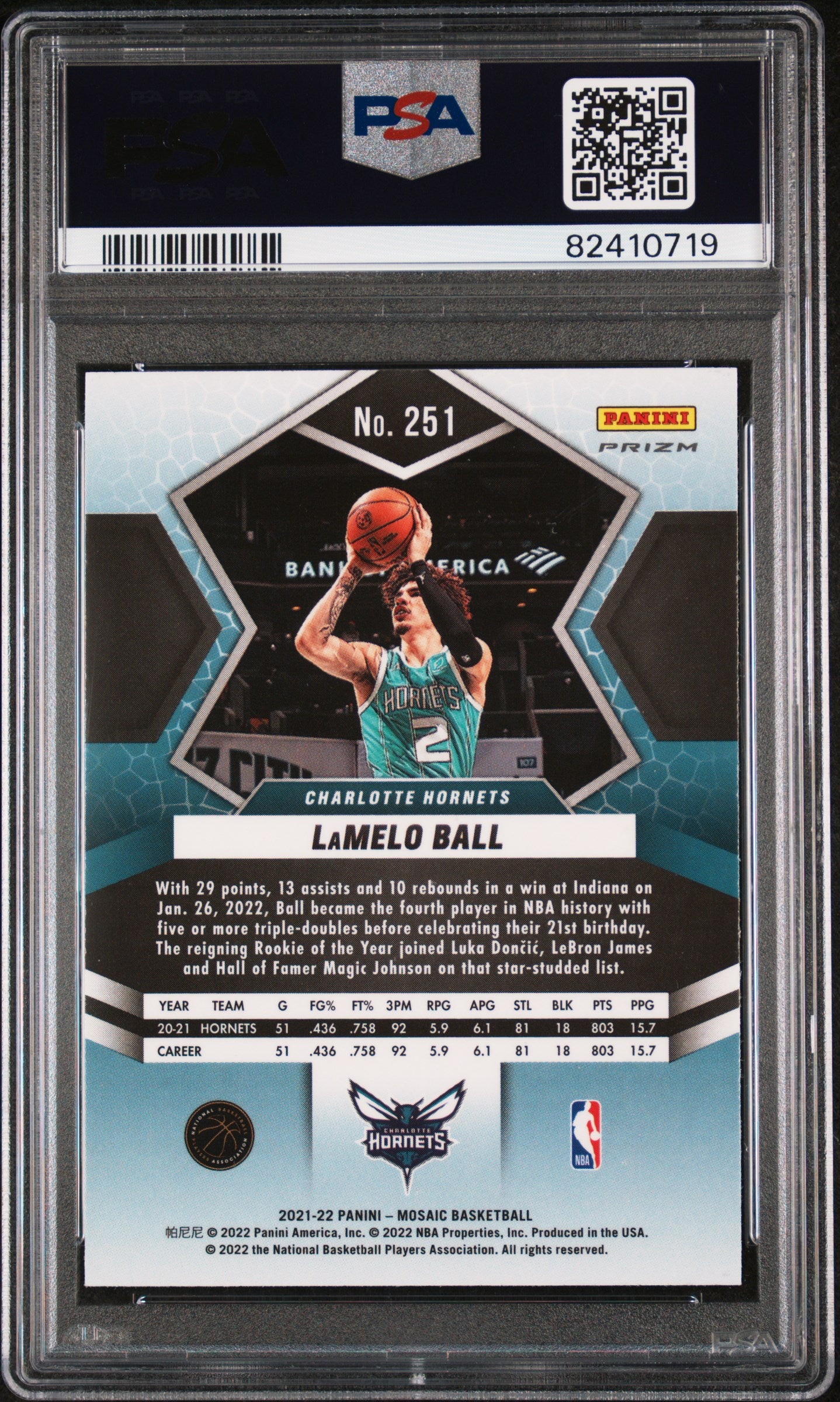 2021 Mosaic #251 LaMelo Ball National Pride Genesis PSA 10