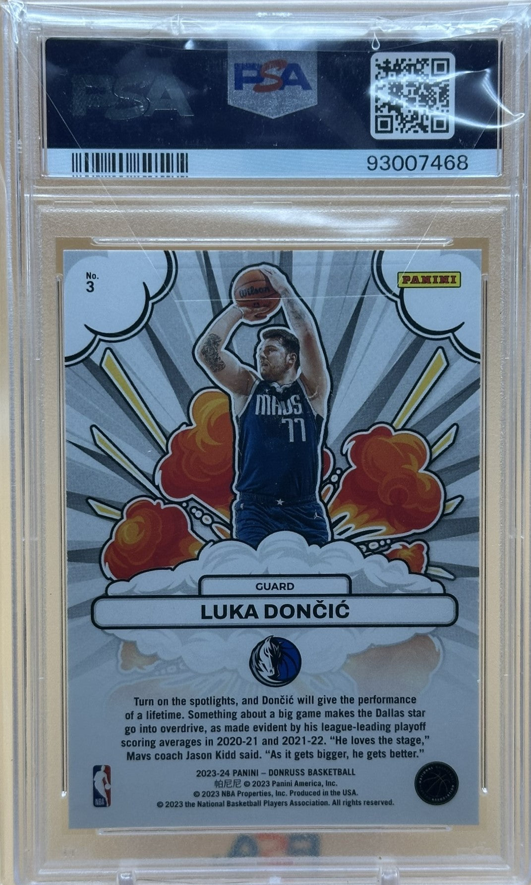 2023 Donruss #3 Luka Doncic Bomb Squad PSA 10