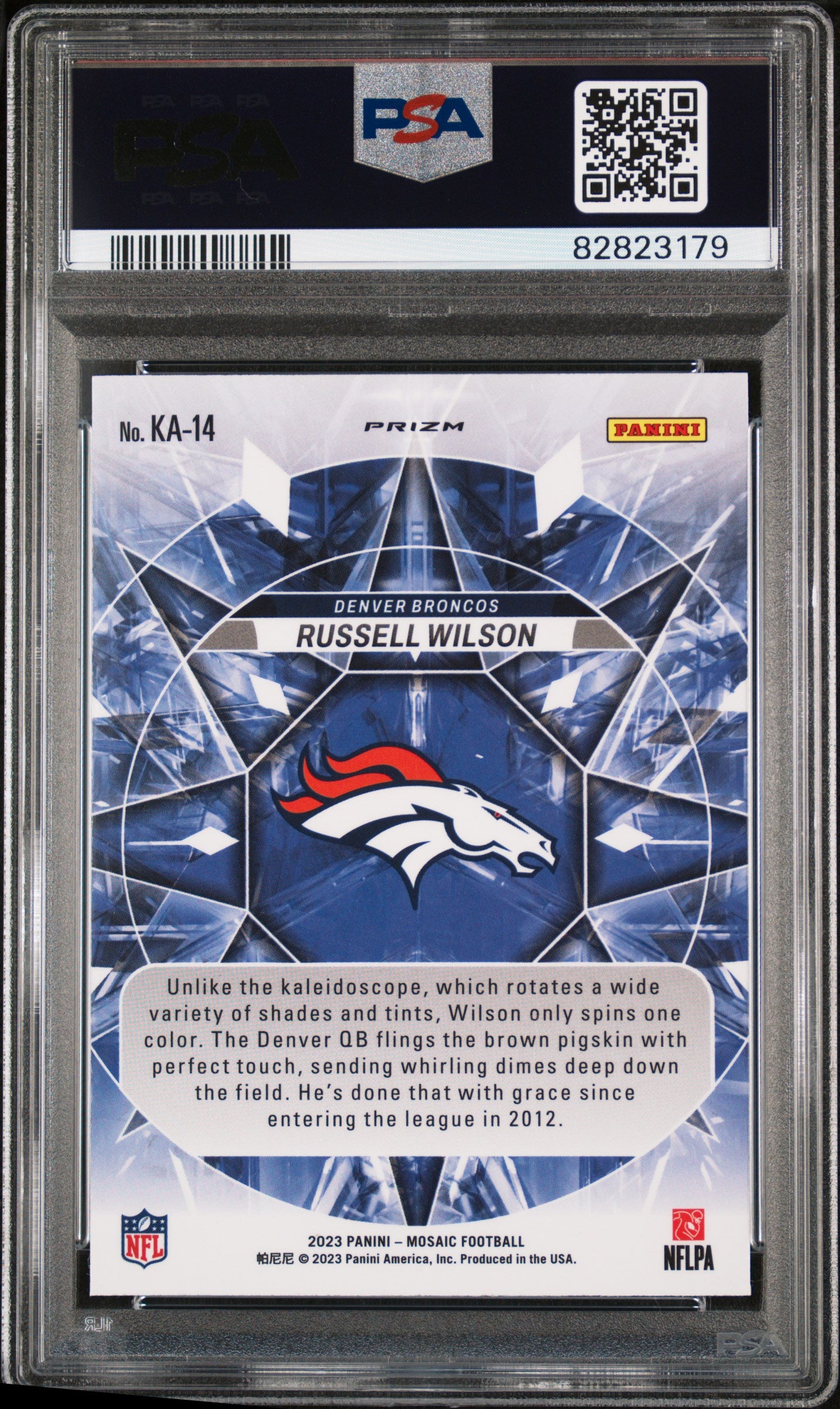 2023 Mosaic #KA14 Russell Wilson Kaleidoscopic PSA 10