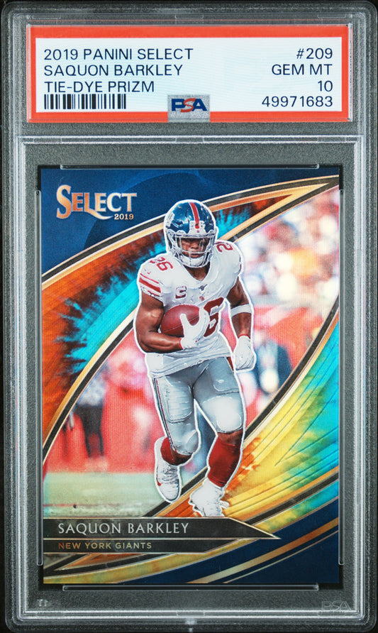 2019 Panini Select #209 Saquon Barkley Tie-Dye PSA 10