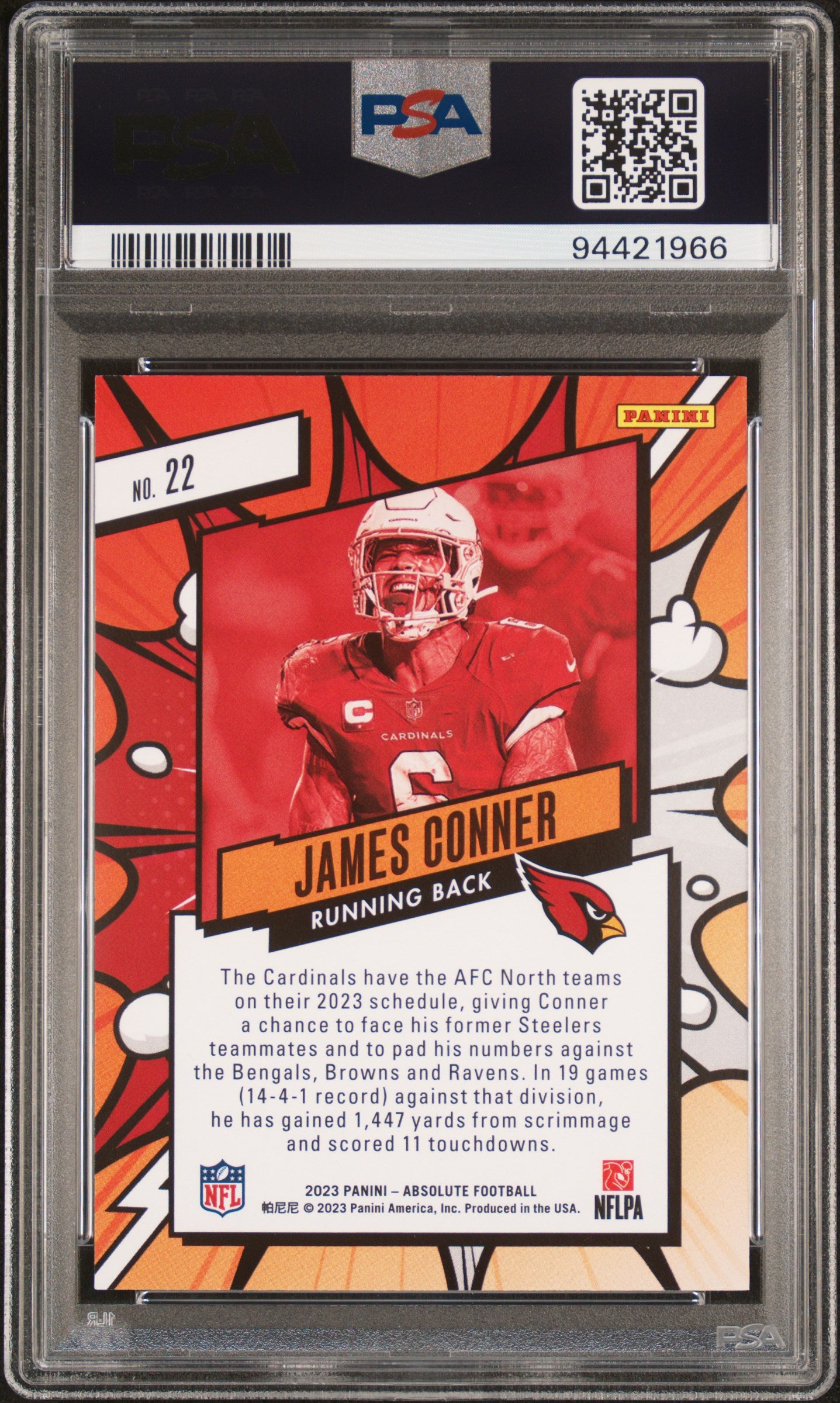 2023 Absolute #22 James Conner Explosive PSA 10