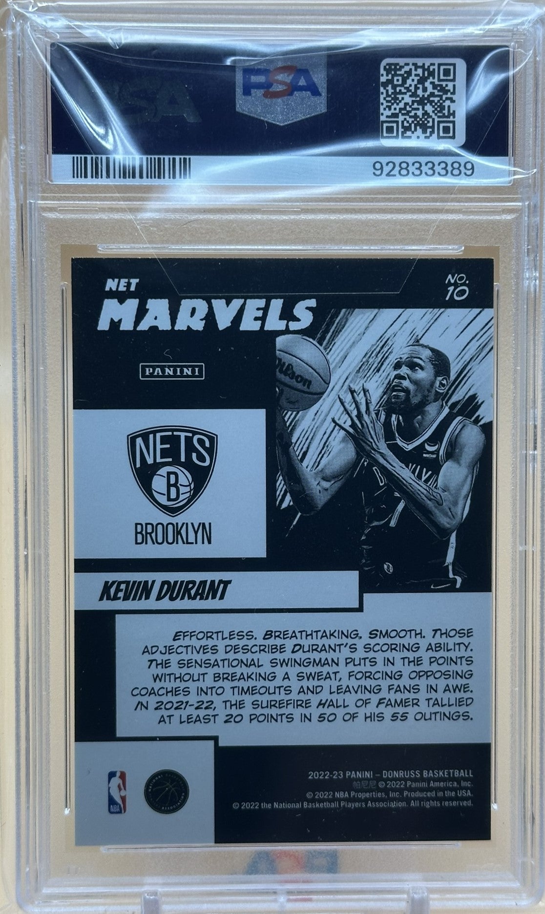 2022 Donruss #10 Kevin Durant Net Marvels Press Proof PSA 10