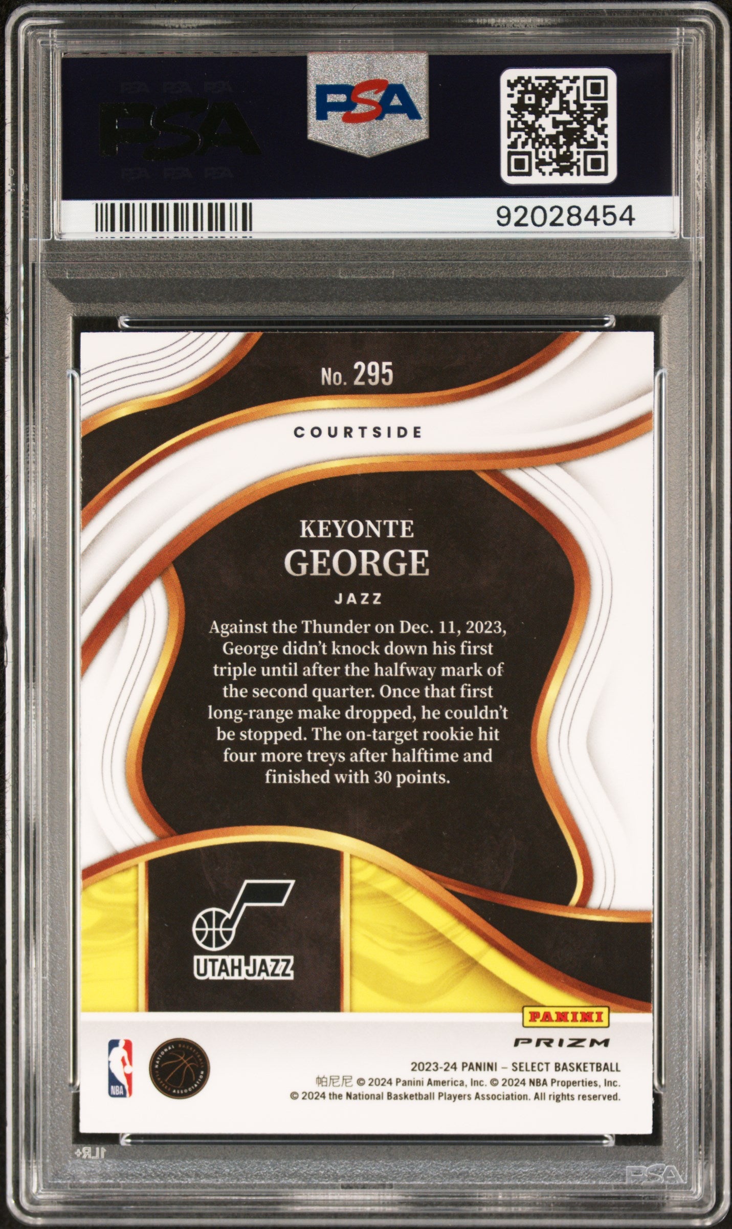 2023 Select #295 Keyonte George Orange Flash PSA 10