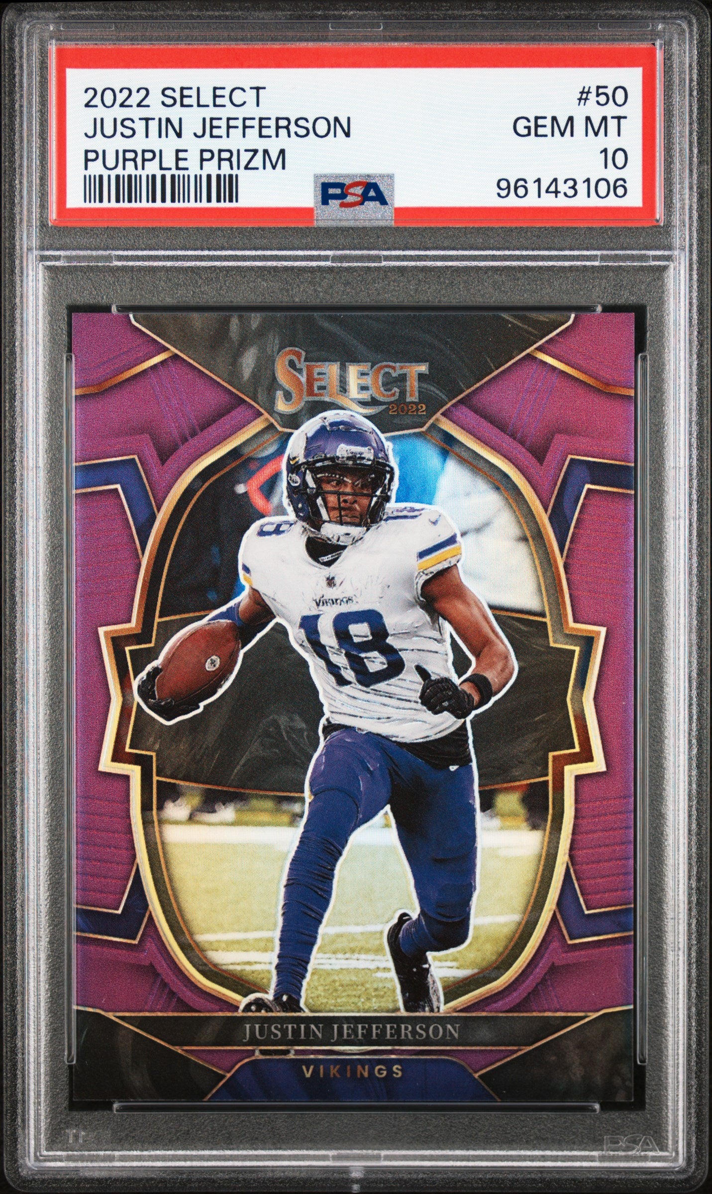 2022 Select #50 Justin Jefferson Purple PSA 10