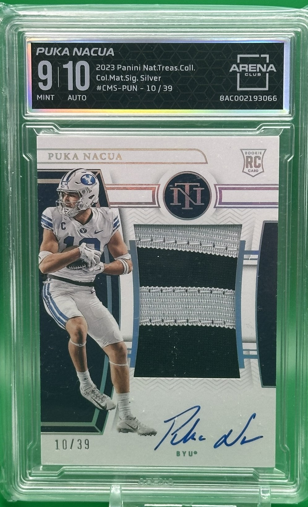 2023 Panini National Treasures Collegiate #CMS-PUN Puka Nakua College Material Signatures #10/39 Arena Club 9/10