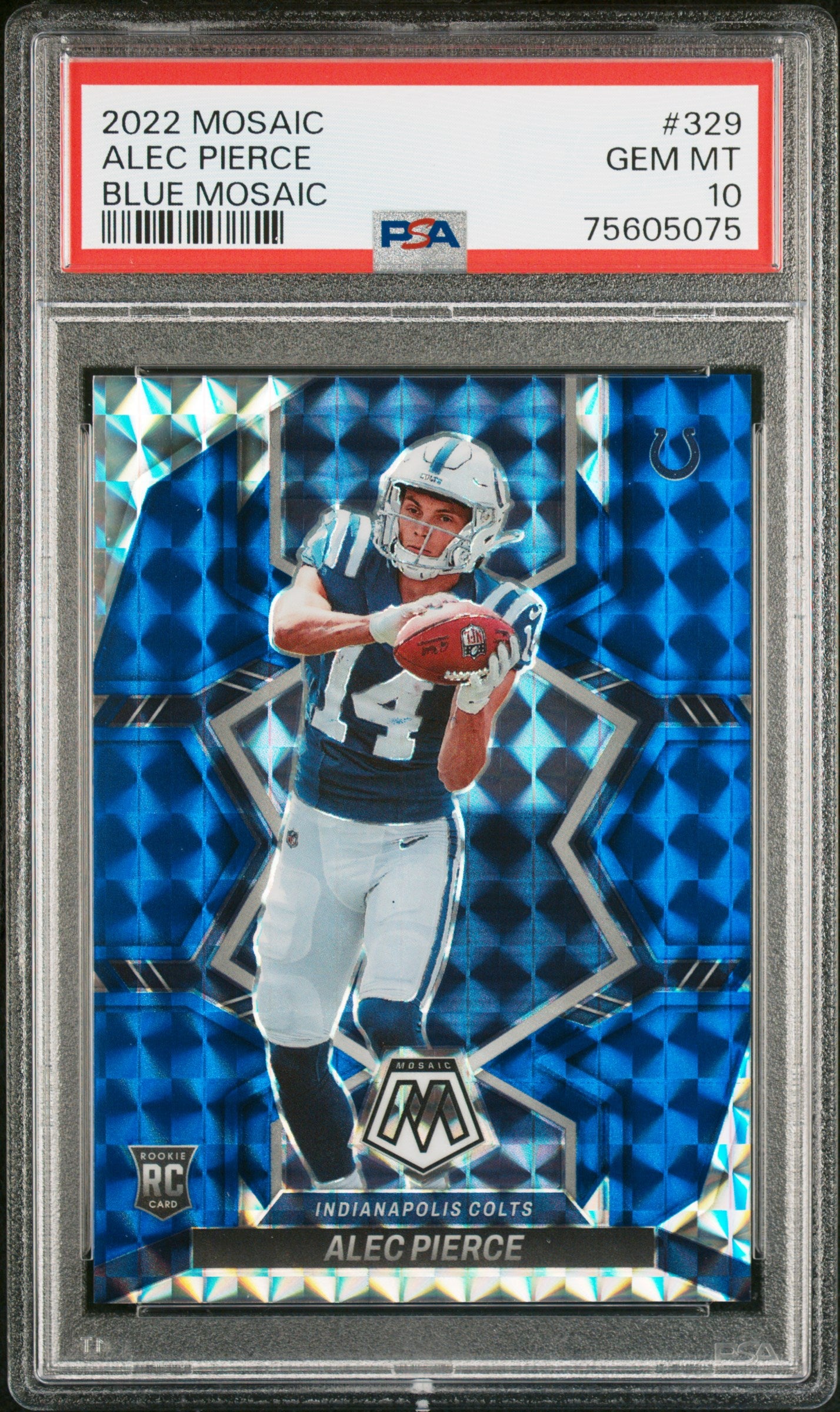 2022 Mosaic #329 Alec Pierce Rookie Blue Mosaic PSA 10