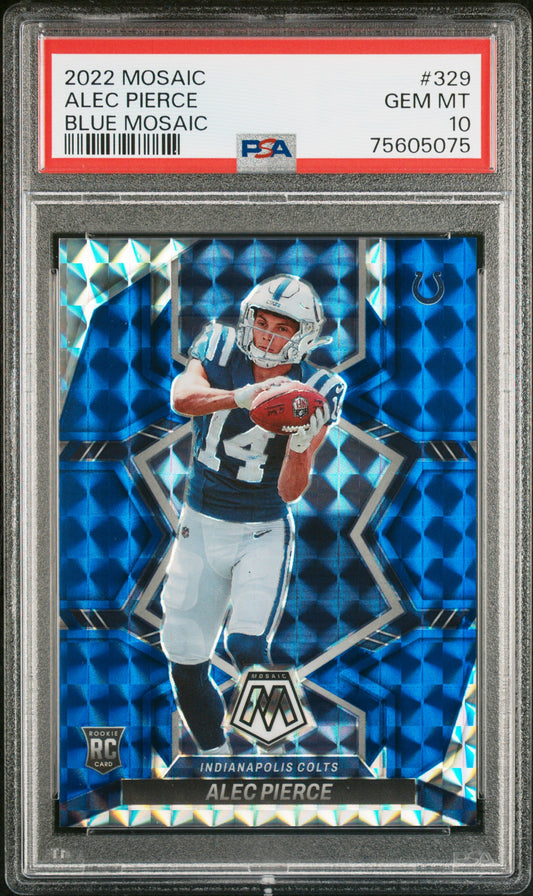 2022 Mosaic #329 Alec Pierce Rookie Blue Mosaic PSA 10
