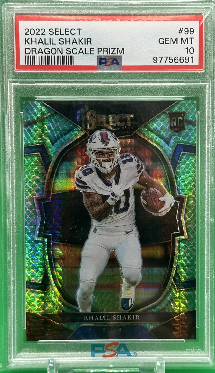 2022 Panini Select #99 Khalil Shakir Dragon Scale Prizm #78/89 PSA 10