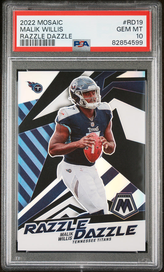 2022 Mosaic #RD19 Malik Willis Razzle Dazzle PSA 10